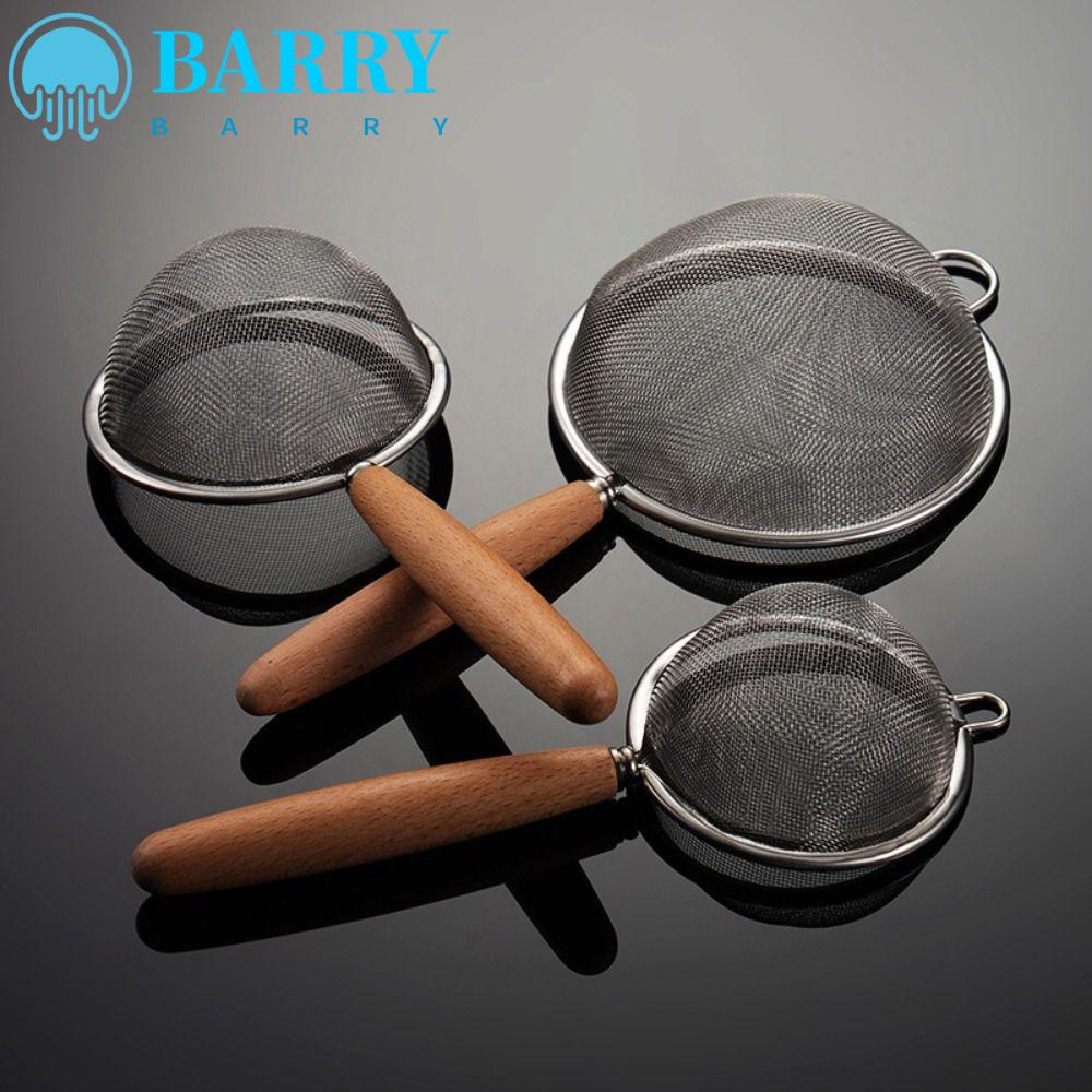 BARRY Rây Lọc Bột Bằng Thép Không Gỉ Tay Cầm Bằng Gỗ Tiện Lợi