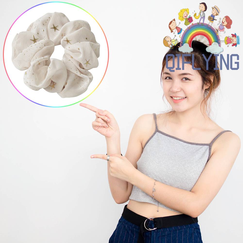 Dây Cột Tóc Chiffon Co Giãn Hình Ngôi Sao Phong Cách Hàn Quốc Cho Nữ Giá Đỡ