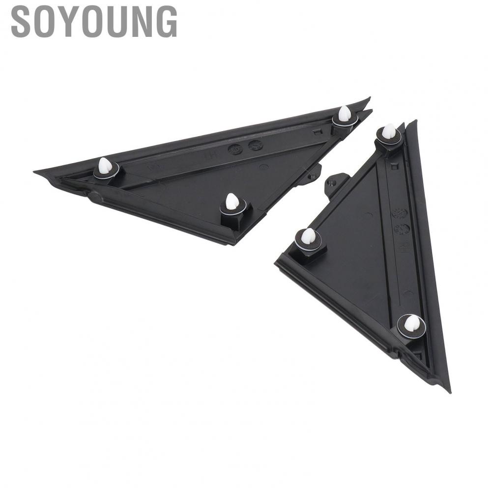 Soyoung Pair Door Mirror Flag Cover 1SH17KX7AA Left Right Black Decoration for FIAT 500 2012 2013 2014 2015 2016 2017 Side View