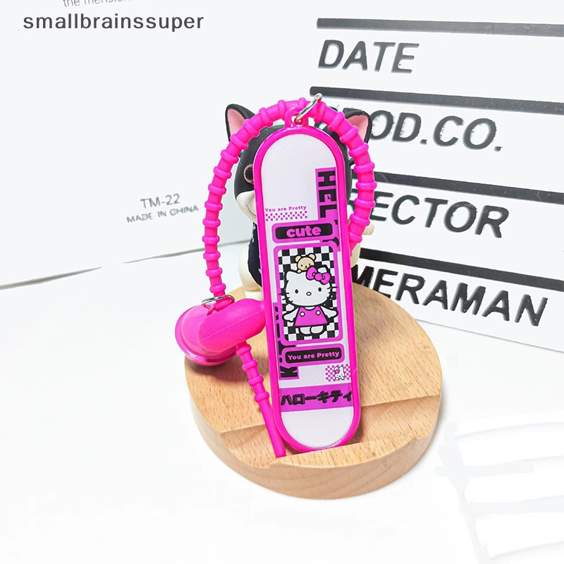 Móc Khóa Ván Trượt Nhỏ Mặt Hoạt Hình Hello Kitty Kuromi My Melody Có Chuông Sanrio Dễ Thương Trang Trí Ba Lô SBS