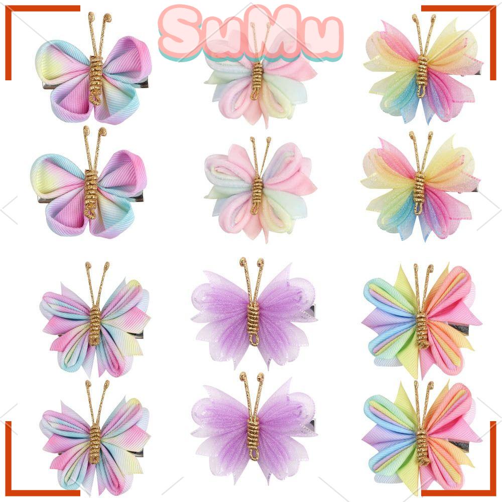SUMU Kẹp Tóc Hình Bướm Màu Gradient Kích Thước 5x6cm Xinh Xắn Cho Bé Gái