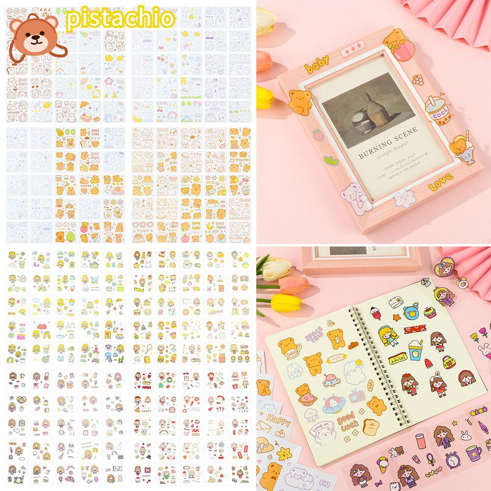PISTA Miếng Dán Trang Trí Hộp Quà Họa Tiết Hoạt Hình Dễ Thương