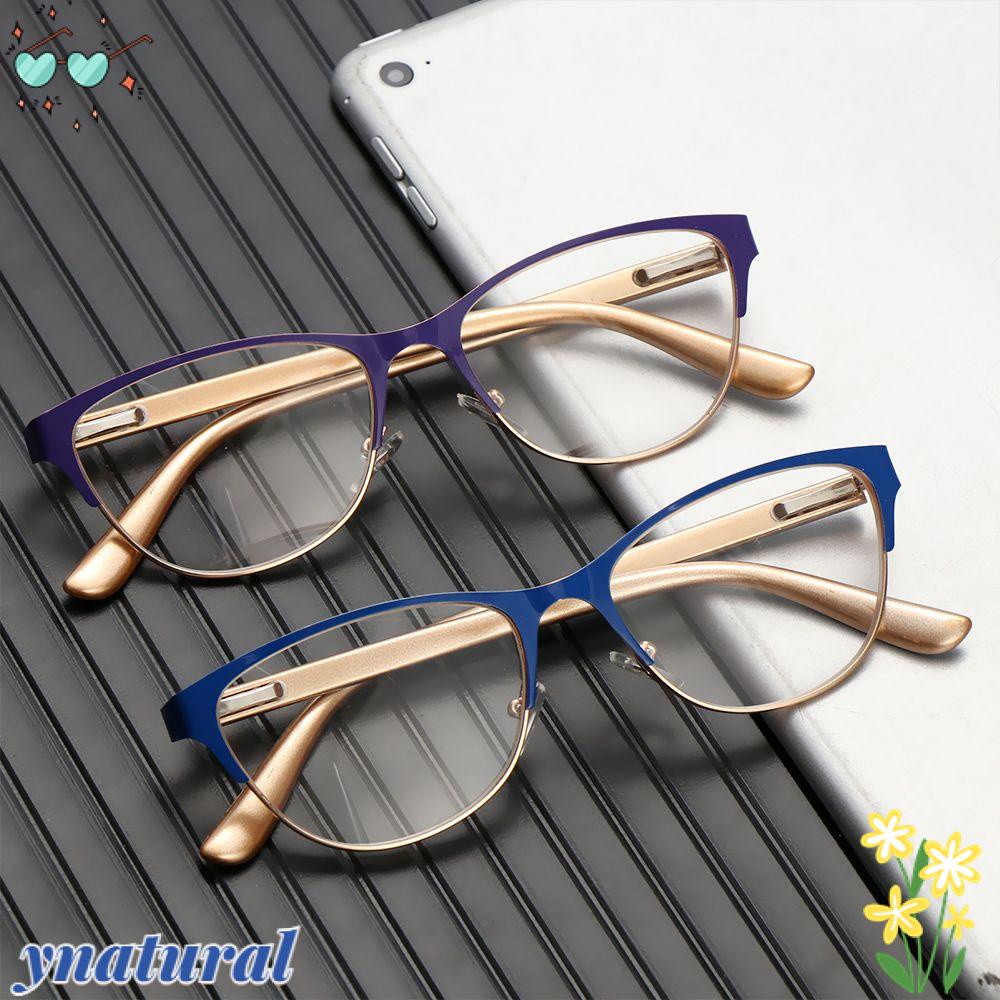 YNATURAL Kính Đọc Sách Nửa Gọng Kim Loại Chống Mỏi Mắt