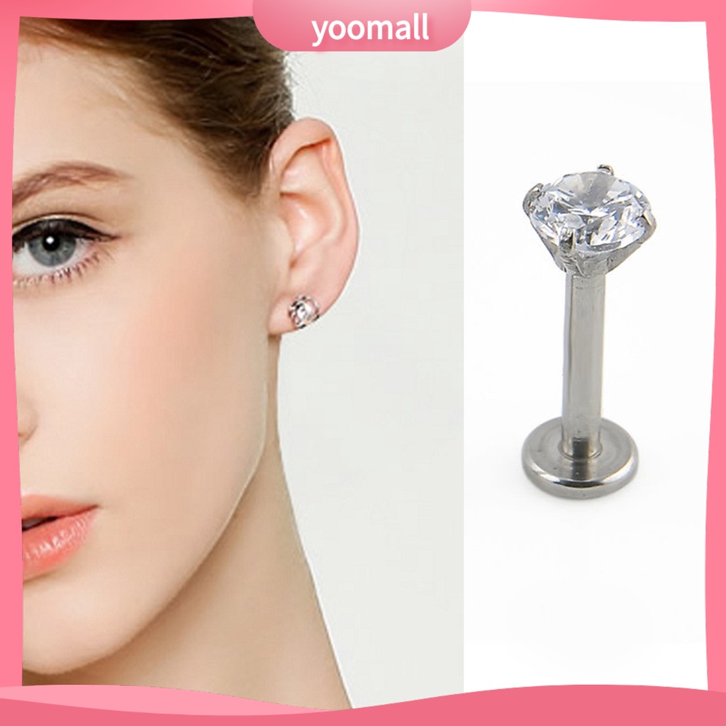 1 Khuyên Mũi / Môi Đính Đá Lấp Lánh Thời Trang Unisex 16G