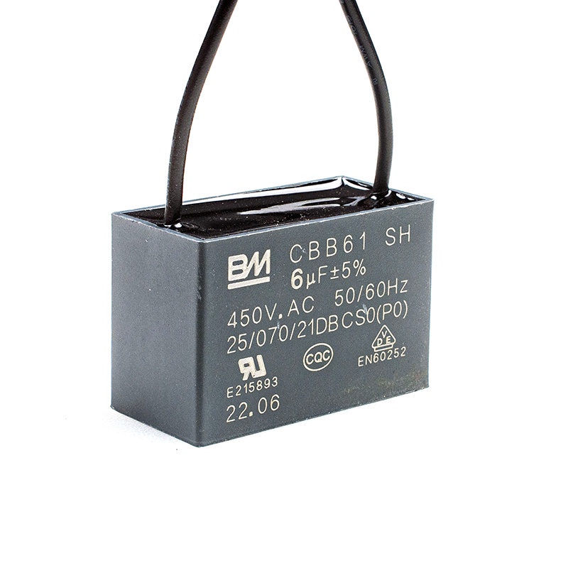 Bm 450V 6UF CBB61 Quạt Trần Động Cơ Chạy Hình Chữ Nhật Tụ Điện