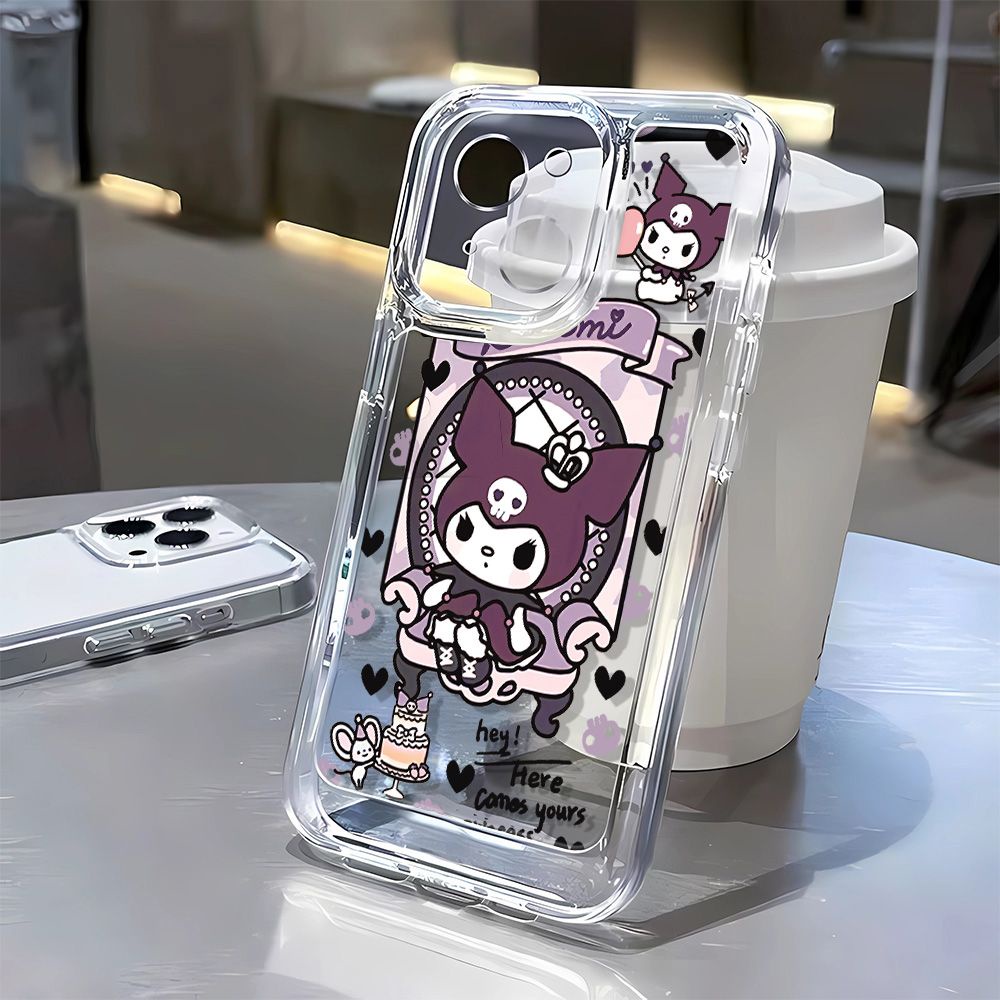 Ốp Điện Thoại Dẻo Màu Tối In Họa Tiết Kuromi Niche V1BU Chống Bụi Bẩn Cho Iphone11 12Promax 7 8p13