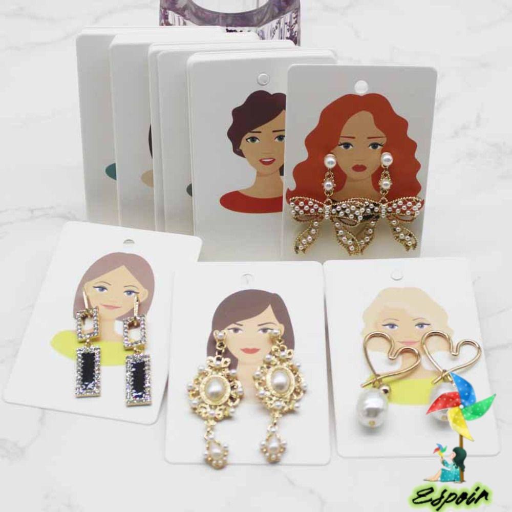 ESPO Set 100 Tấm Giấy Gói Bông Tai 6cm * 9cm Họa Tiết Truyện Tranh