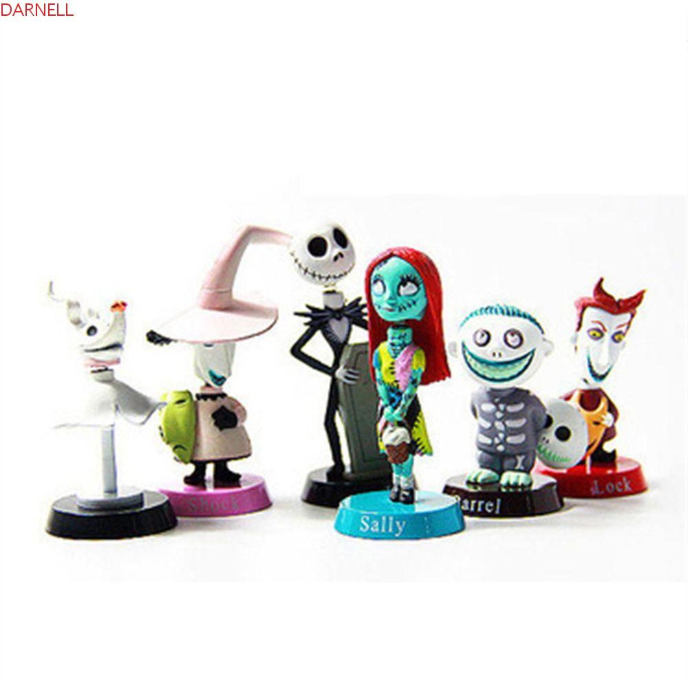 DARNELL Set 6 Mô Hình Nhân Vật Jack Skellington Trang Trí Bảng Điều Khiển Xe Hơi
