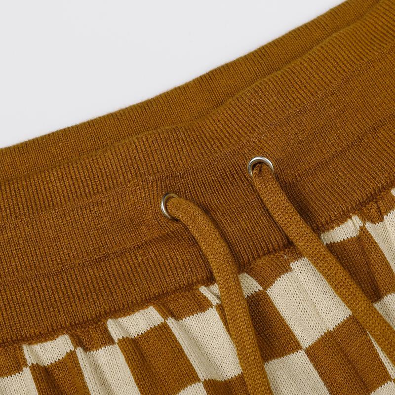 Hàng Mới Về Mới Quần Short Dệt Kim Kẻ Caro Cổ Điển Thời Trang L555V 5 / 4 ShortsTI7RW Cho Nam Và Nữ