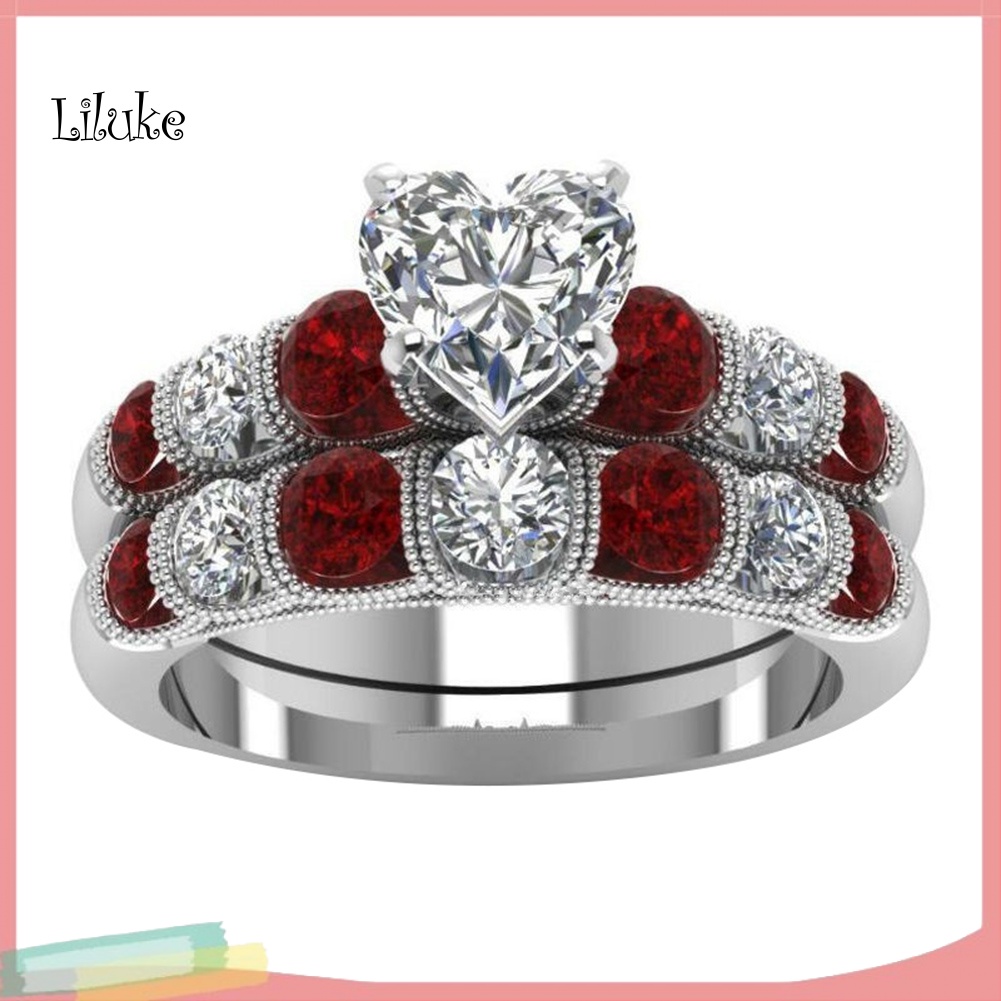 Bộ 2 Nhẫn Nữ Trang Đính Đá Phong Cách Retro