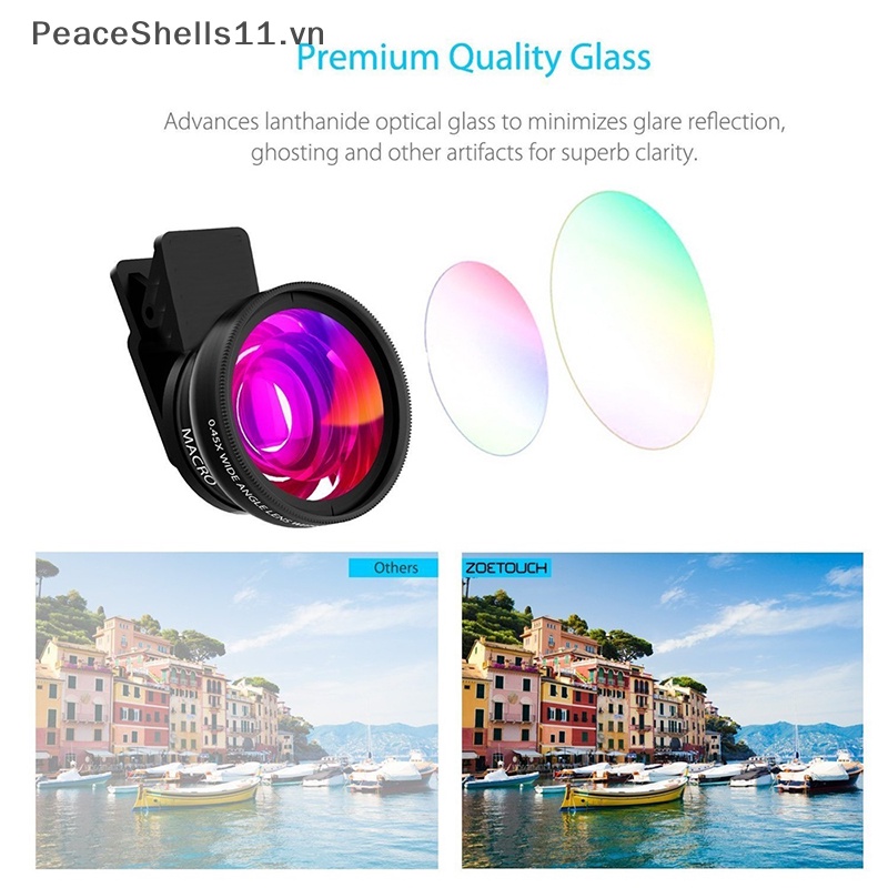 Thấu Kính Góc Rộng 0.45X + Ống Kính Macro 12.5X 2 Trong 1 Cho Điện Thoại