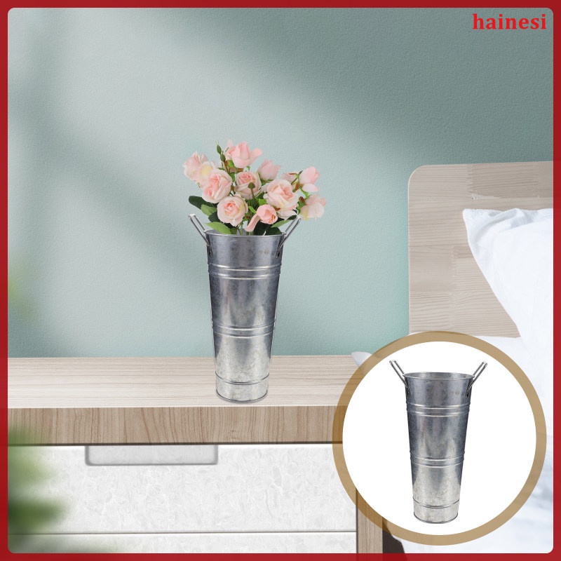 Bộ 2 Lọ Hoa Bằng Kim Loại Mạ Kẽm Dùng Trang Trí Đám Cưới