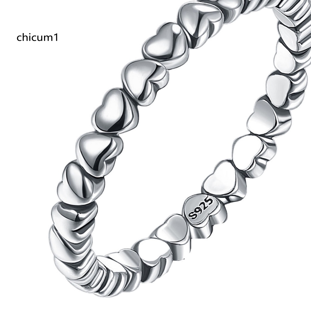 Nhẫn Mạ Bạc 925 Mặt Hình Trái Tim Cho Nữ