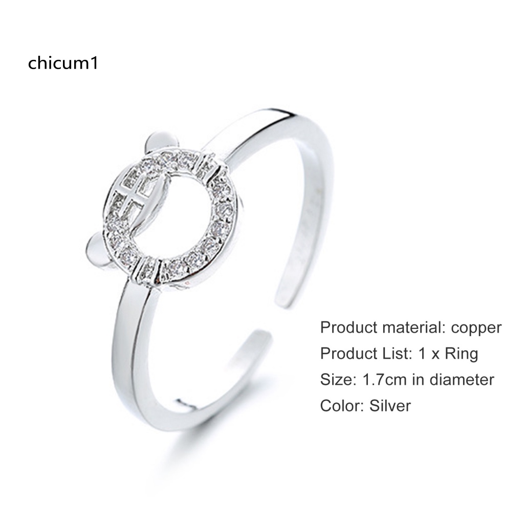 Nhẫn Hở Mạ Bạc Đính Đá Lấp Lánh Chống Mài Mòn Thời Trang Cho Nữ