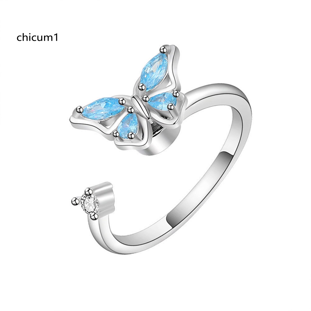 Nhẫn Hở Mạ Điện Hình Bướm Không Phai Xoay Được Duyên Dáng