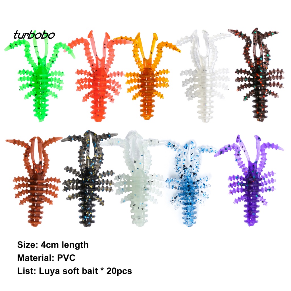 20 Mồi Tôm Giả Câu Cá Bằng Nhựa PVC Linh Hoạt Tái Sử Dụng Được