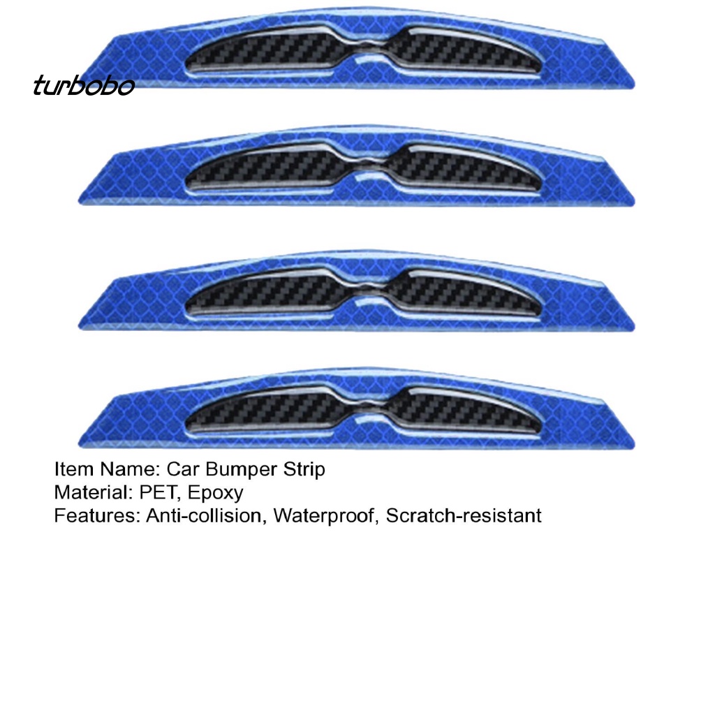 Bộ 4 Dải Dán Bảo Vệ Cạnh Cửa Xe Hơi Chống Va Chạm Màu Phản Quang Tiện Dụng