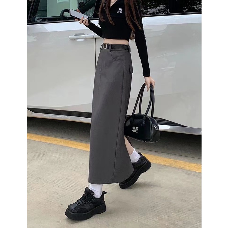 IMAODOU Chân Váy Chữ a Lửng Lưng Cao Thời Trang Mùa Xuân 2023 Dành Cho Nữ