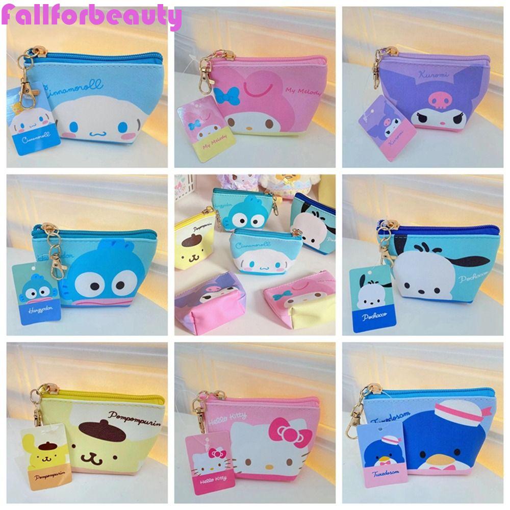 FALLFORBEAUTY Túi Đựng Tiền Xu Mini Bằng Da Pu Hình Cinnamoroll Melody Dễ Thương Cho Bé