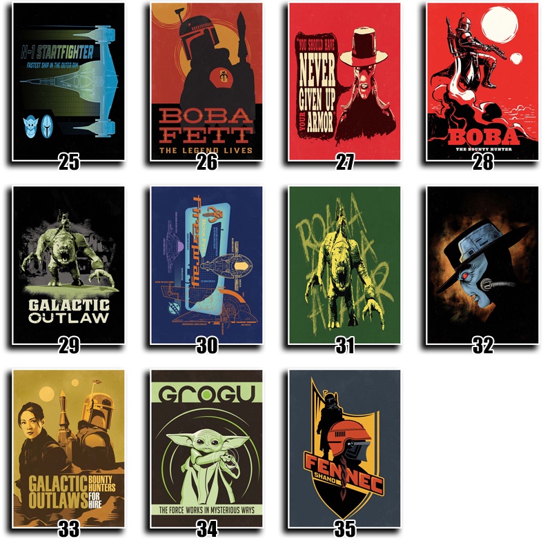 Poster Phim star wars Bằng Giấy kraft Phong Cách Đơn Giản Cổ Điển