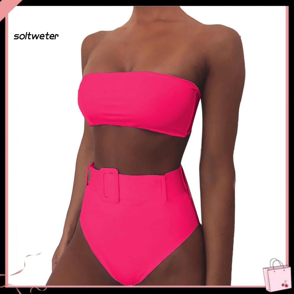 Bộ Đồ Bơi Bikini Dạng Ống Lưng Cao In Họa Tiết Hoa Có Đệm Mút Gợi Cảm Cho Nữ