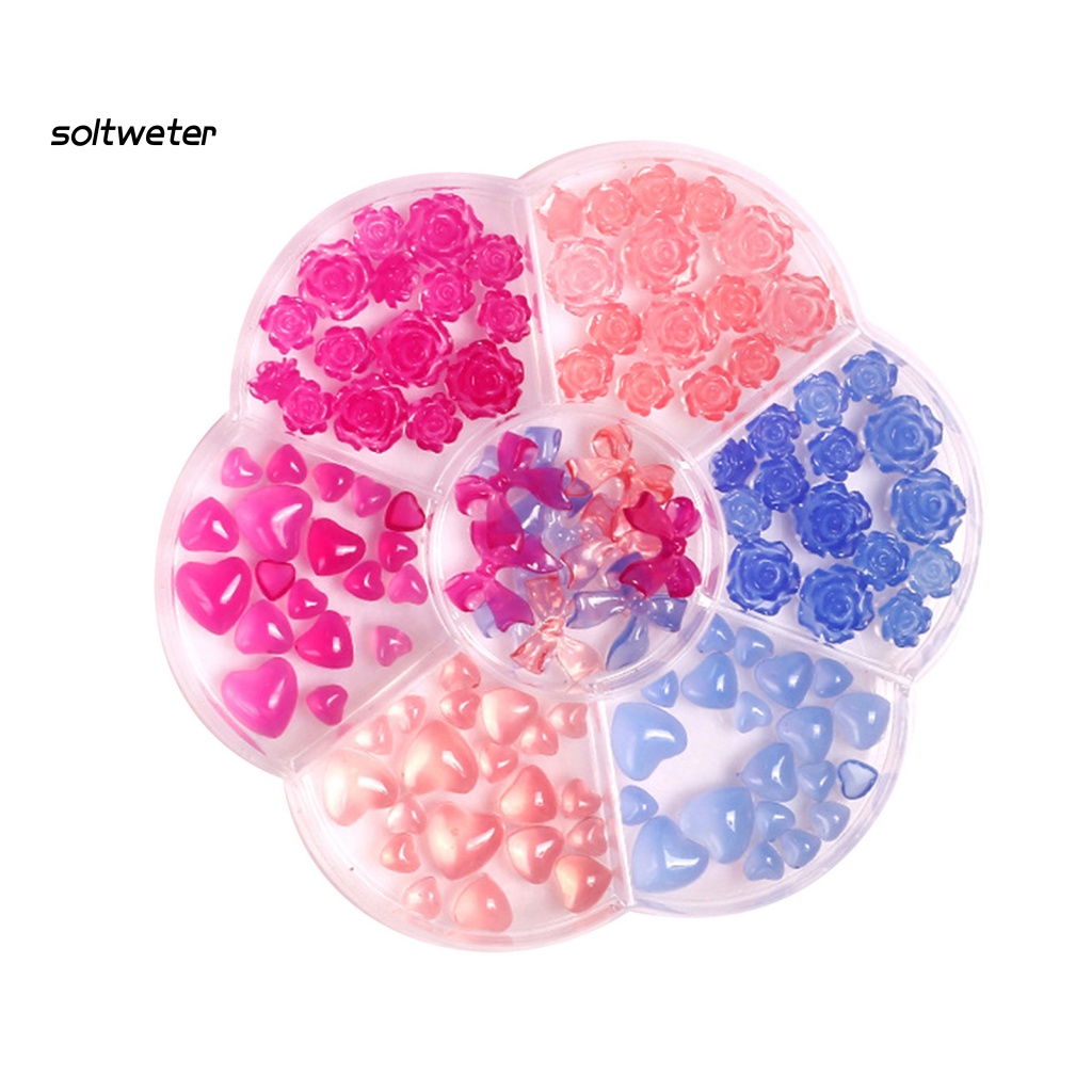 Bộ Phụ Kiện Đá Đính Trang Trí Móng Nghệ Thuật Hình Gấu / Nơ / Trái Tim