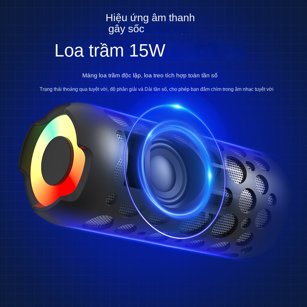 Loa Bluetooth-Loa Ngoài Trời, Âm Thanh Vòm 360 Độ, Tws Loa 2 Trong 1 Có Tai Nghe, Bass Sâu - Hàng Chính Hãng