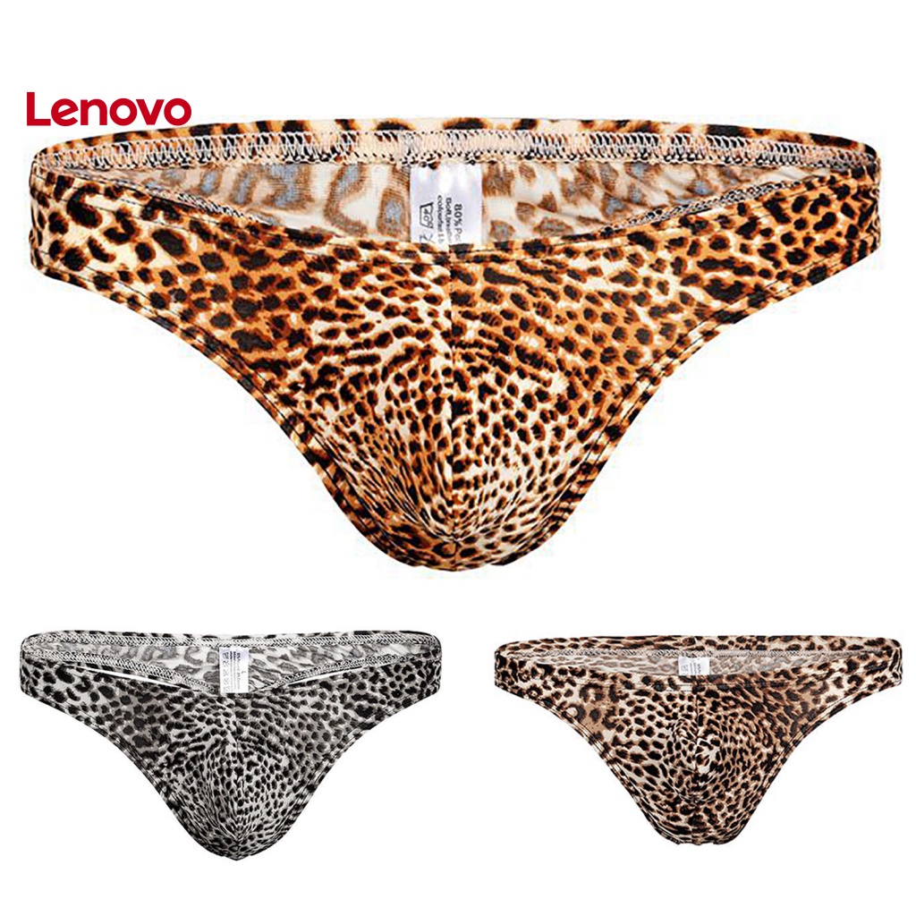 Quần Lót Chữ T Thoáng Khí In Họa Tiết Da Báo Quyến Rũ Cho Nam