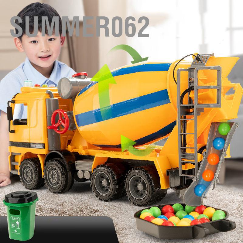 Summer062 Xe Trộn Xi Măng Đồ Chơi Mô Hình Phỏng Ngoại Cỡ Với Xô Lưu Trữ Nhiều Màu Sắc Đậu Cho Bé Trai