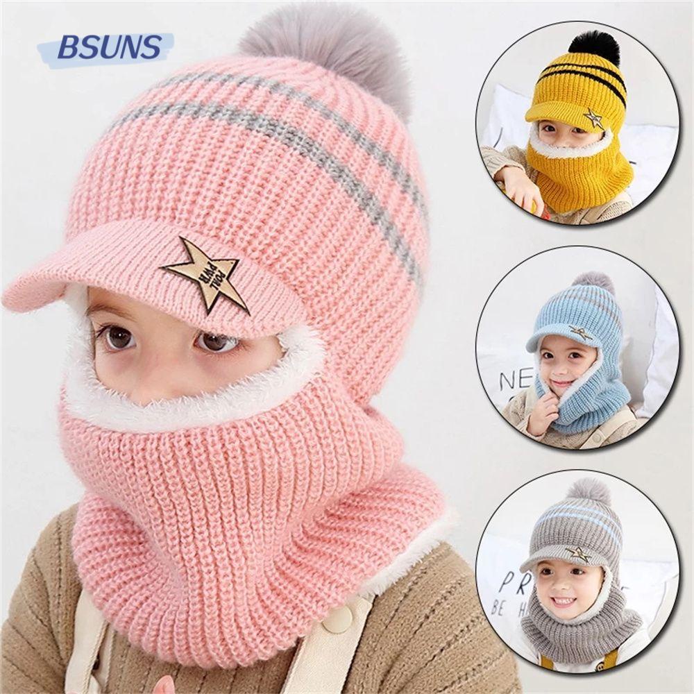 BSUNS Mũ Bóng Chày Kèm Khăn Choàng Che Tai Lót Lông Cừu Chống Gió Bảo Vệ Tai