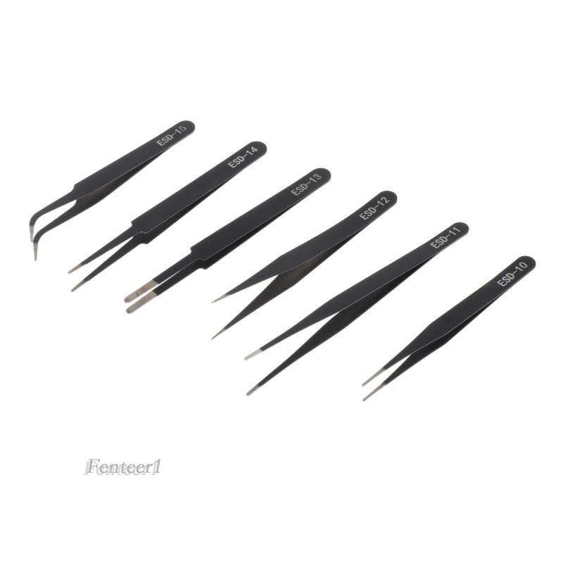 Set 6 Nhíp Gắp Bằng Thép Không Gỉ Chuyên Dụng Cho Thợ Sửa Chữa Điện