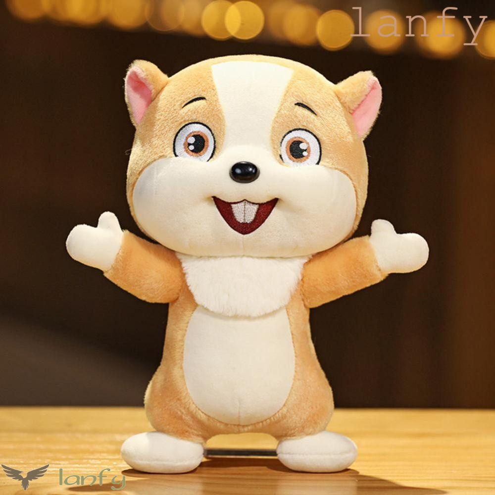 LANFY Thú Nhồi Bông Hình Chú Sóc Mềm Mại Sáng Tạo Trang Trí Nội Thất