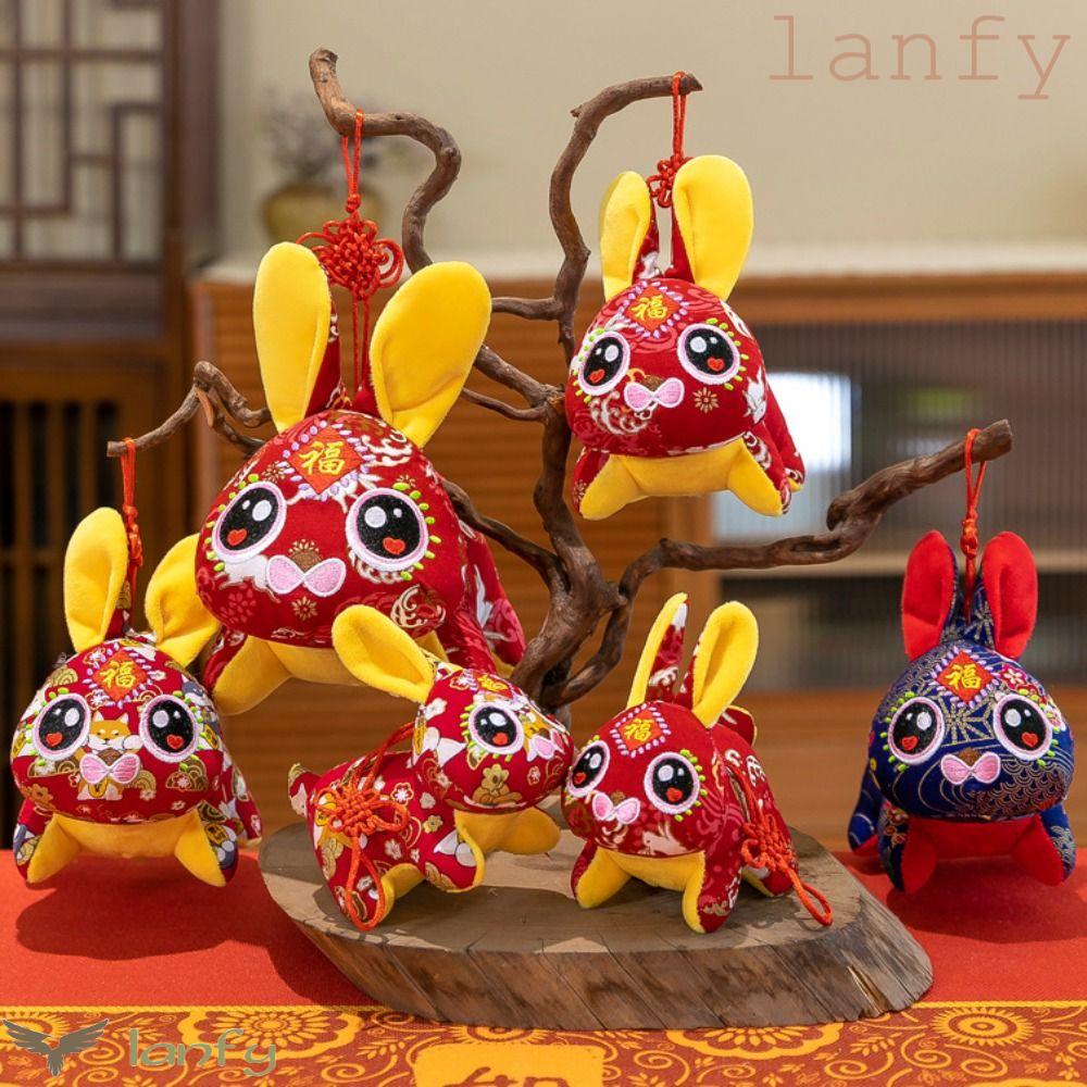 LANFY Thú Nhồi Bông Hình Thỏ Phong Cách Trung Hoa Trang Trí Năm Mới