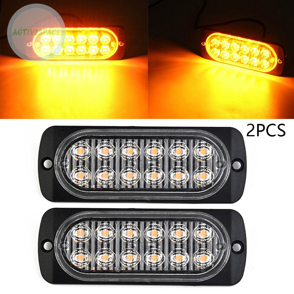 ⚡READYSTOCK⚡Flashing lights Bulb Lamp Warning 36W Bar Truck SUV Set Amber 12 LED Auto