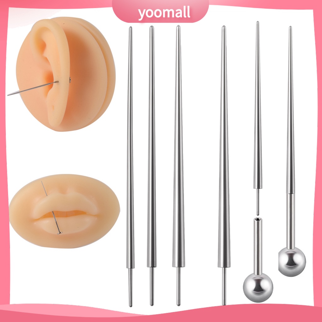 Bộ 3 Khuyên Xỏ Mũi / Tai / Mũi Bằng Thép Không Gỉ Độ Bền Cao Không Đau Có Thể Tái Sử Dụng