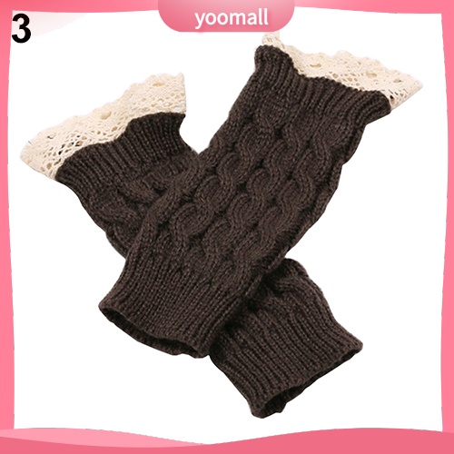 Găng Tay Len Hở Ngón Mềm Mại Giữ Ấm Mùa Đông Cho Nữ