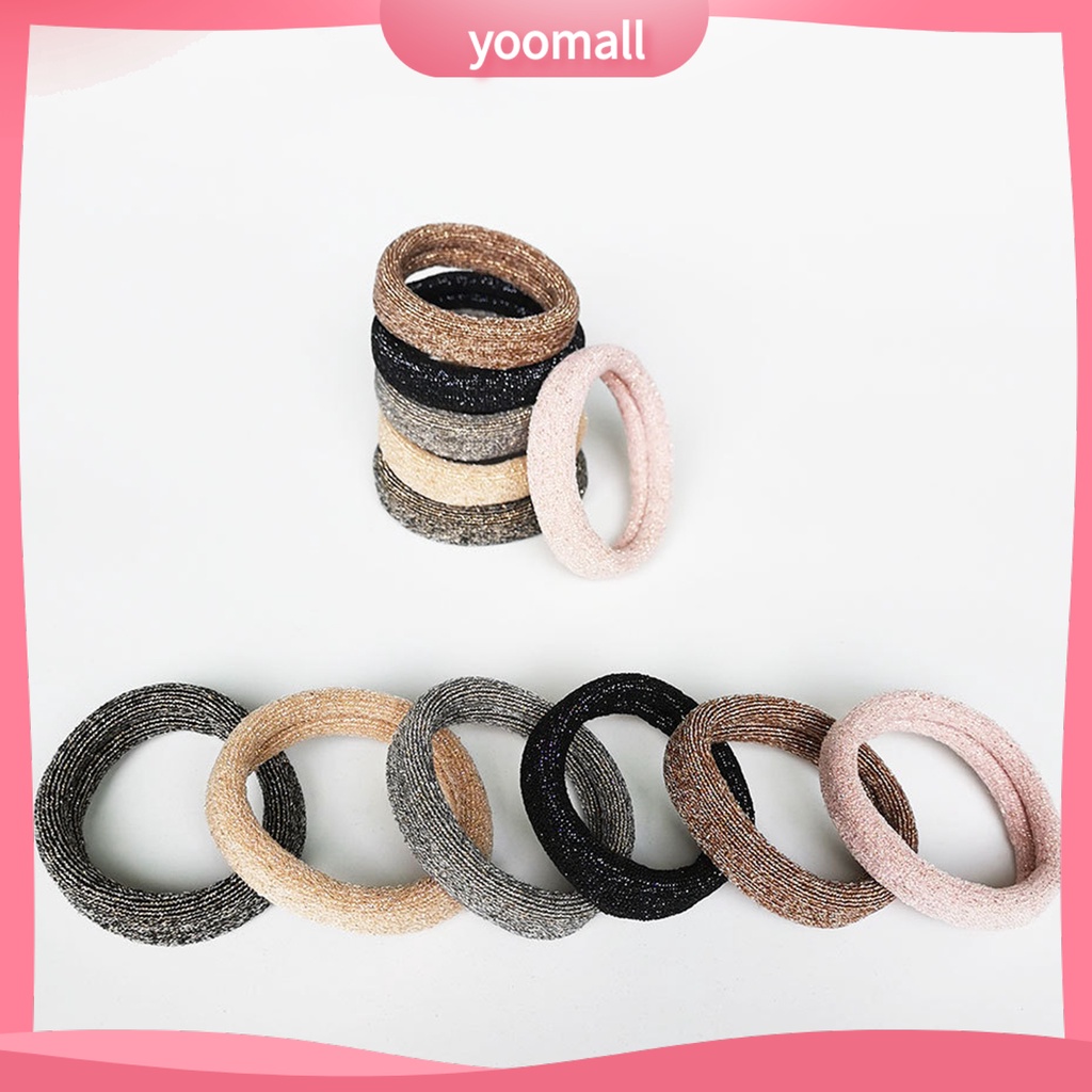 Dây Cột Tóc Bản Rộng 5cm Dày Co Giãn Màu Sắc Lấp Lánh