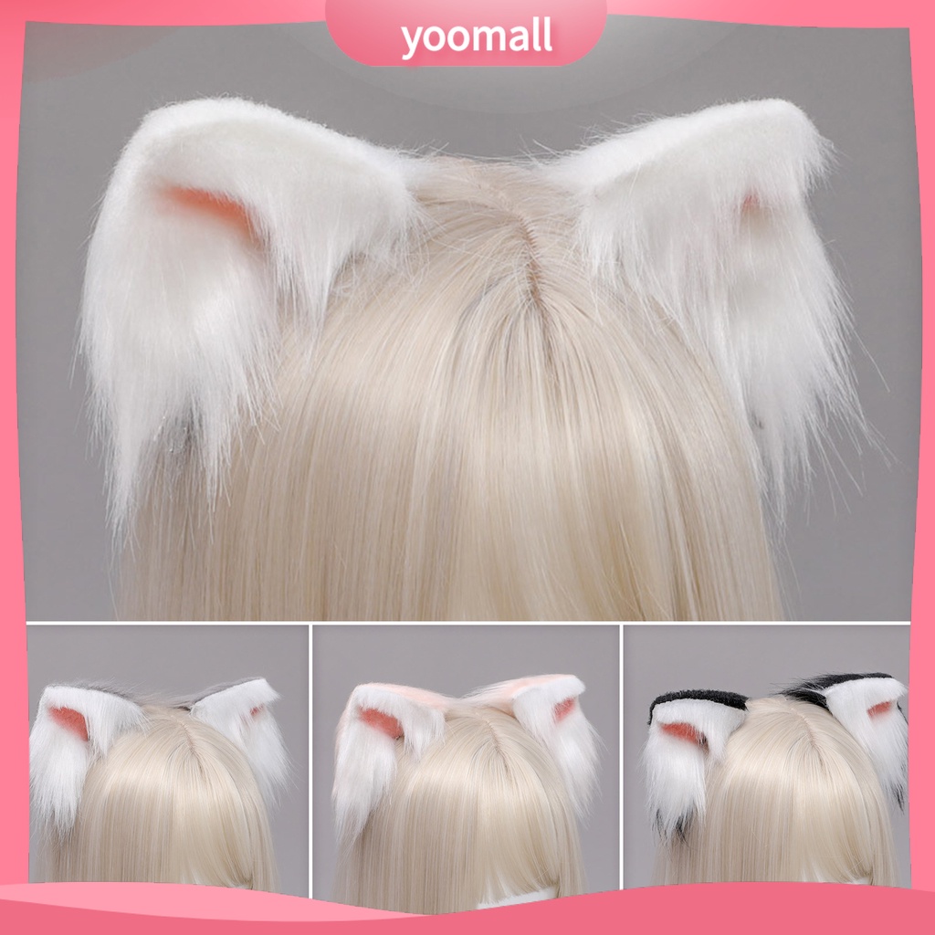 1 Cặp Kẹp Tóc Hình Tai Mèo Bằng Lông Nhung Dễ Thương Xinh Xắn