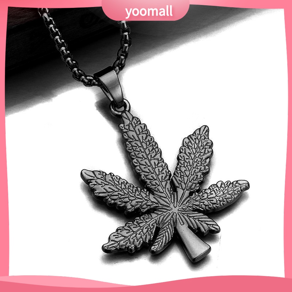 Vòng cổ Mạ Điện Mặt Hình Lá Phong Phong Phong Cách Hàn Quốc Cho Nam Nữ