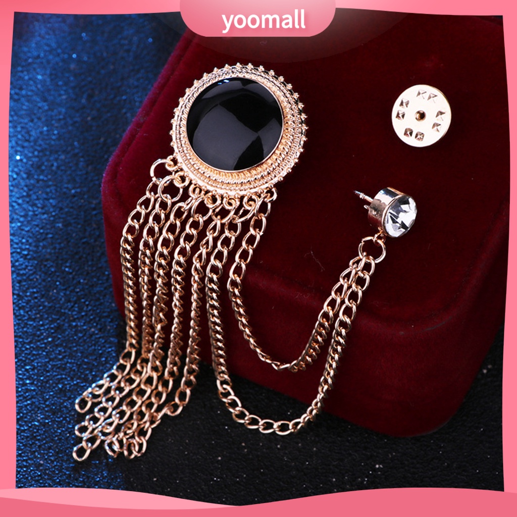 Ghim Cài Áo Dạng Chuỗi Xích Lấp Lánh Mạ Điện Lên Màu Nhanh Phong Cách Cổ Điển Cho Nam