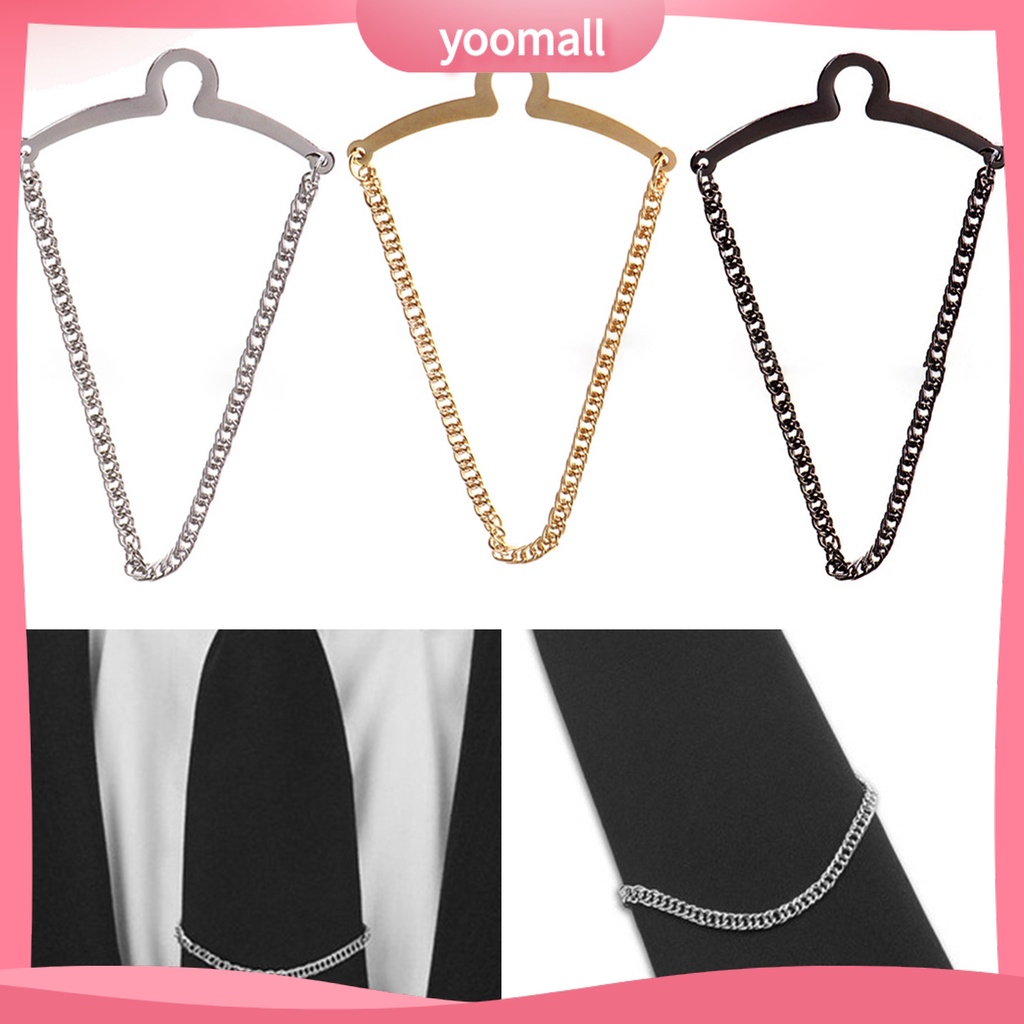 [YM] Kẹp Cà Vạt Dạng Chuỗi Kẹp Cố Định Không Độc Hại Chống Rỉ Sét Phù Hợp Với Tất Cả Các Loại Trang Phục Cho Nam
