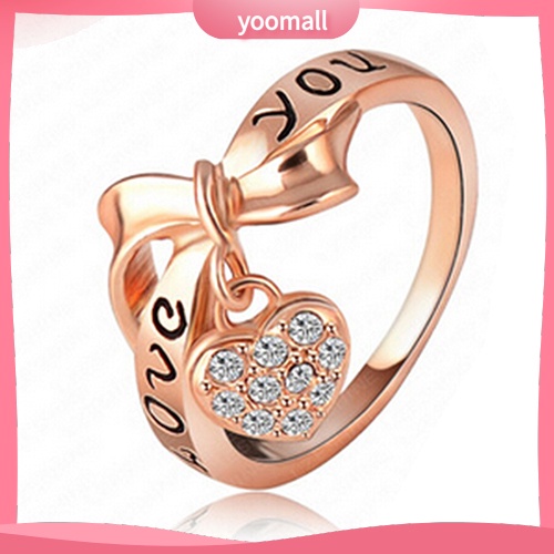 Nhẫn Đính Đá Hình Trái Tim Thời Trang Dành Cho Nữ