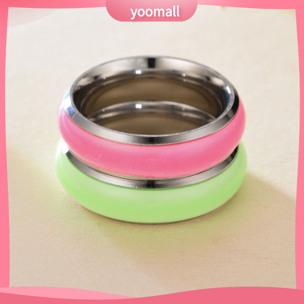 Nhẫn Phát Sáng Màu Trơn Đơn Giản Thời Trang Unisex