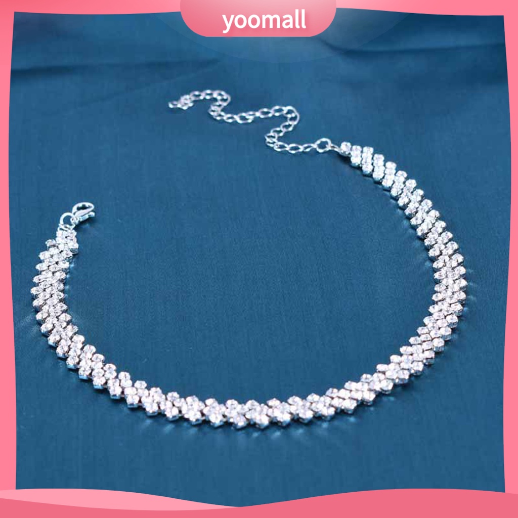 Vòng Cổ Choker Mở Rộng Điều Chỉnh Được Mạ Điện Đính Đá Thời Trang Dự Tiệc Cho Nữ