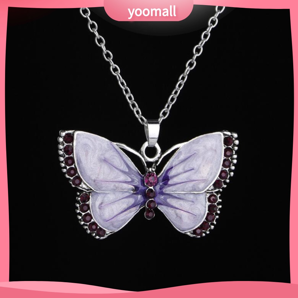 Vòng cổ Mặt Hình Bướm Đính Đá Phong Cách Retro Cho Nữ