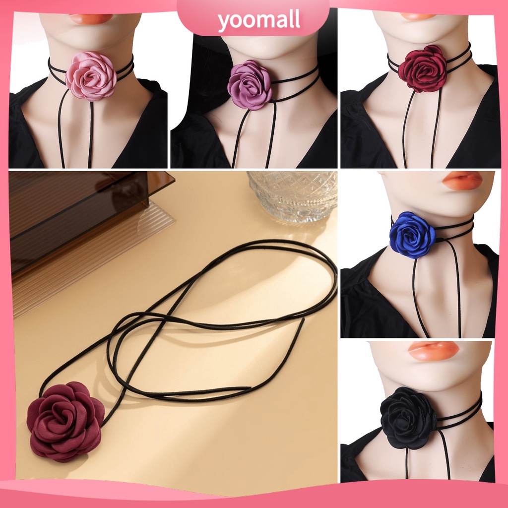 Vòng Cổ Choker Màu Sắc Thanh Lịch Có Thể Điều Chỉnh Họa Tiết Hoa Cổ Điển Cho Nữ