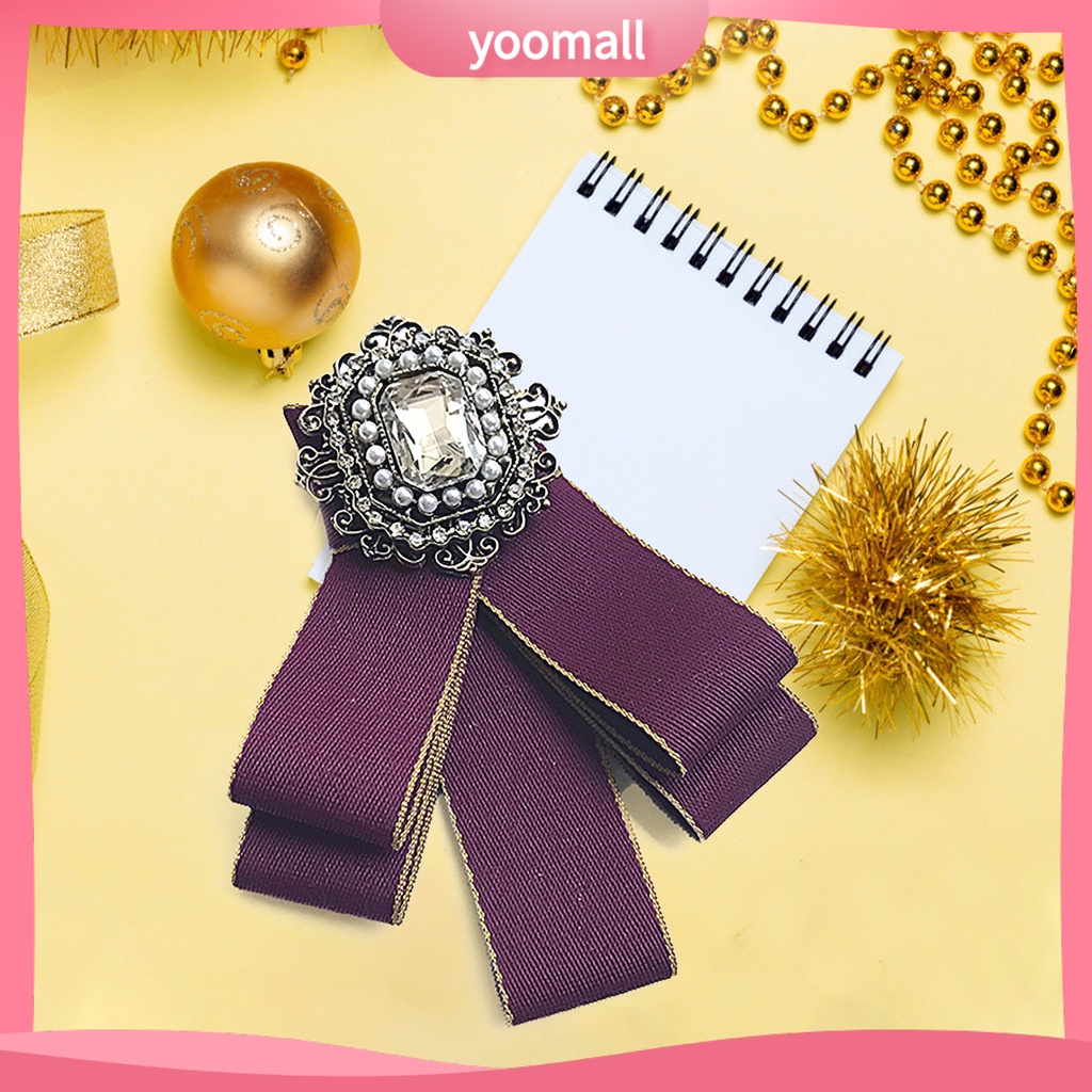 Cài Áo Hình Nơ Đính Đá Thanh Lịch Dành Cho Nữ