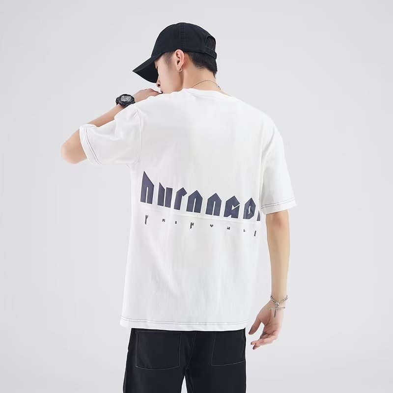 夏季短袖t恤男夏季纯棉美式日系潮牌ins男生宽松圆领半袖