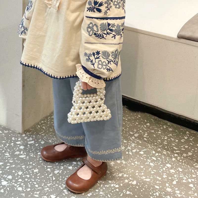 Iq ins Túi Đeo Vai mini Công Chúa Hạt Ngọc Trai Phong Cách Hàn Quốc Phụ Kiện Nhỏ Gọn Dành Cho Bé Gái