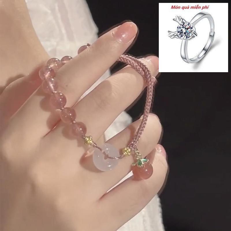 Cod Vòng Đeo Tay Dệt Tay diy An Toàn Cho Học Sinh Bạn Gái / Bạn Gái / Trái Đào Pha Lê Có Khóa Cài